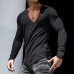 Men's Slim Fit Long Sleeve T-Shirts Everyday Basics V-neck Sexy T-Shirts Fitness Sports Running Tops Versatile Tee