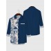 Vintage Blue Wooden House Fashion Printing Men's Long Sleeve Shirt