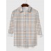 Abstract Scottish Plaid Printing Men's Long Sleeve Shirt