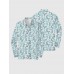 Cycle-Print Abstract Hawaiian Art Natural Leaves Printing Men‘s Long Sleeve Polo